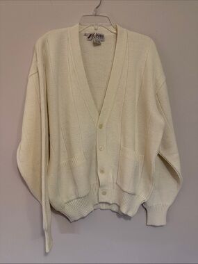 Sporto Cream Button-Up Men's Cardigan Sweater